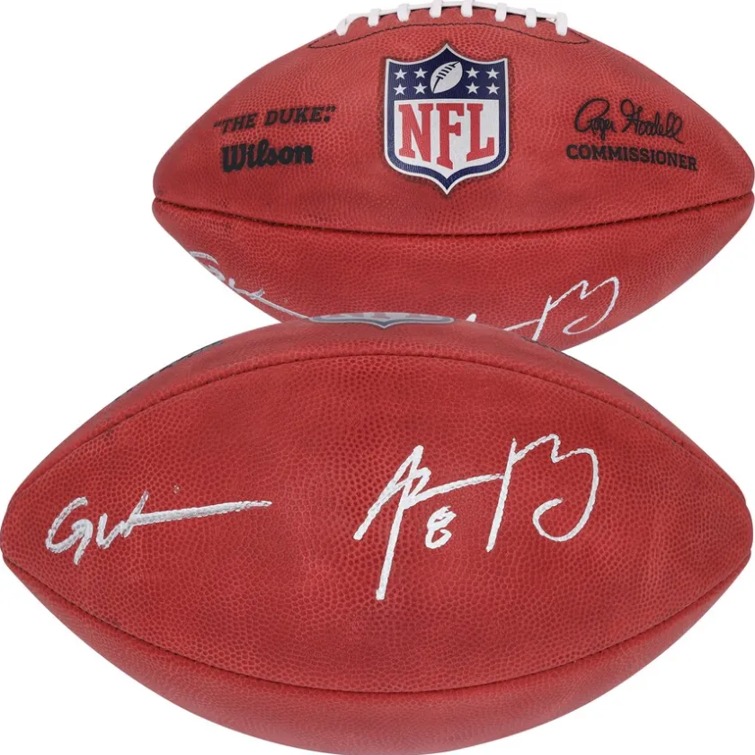 Autographed Items|Footballs^New York Jets Aaron Rodgers & Garrett Wilson Dual-Signed Duke Full Color Football