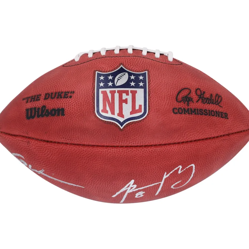 Autographed Items|Footballs^New York Jets Aaron Rodgers & Garrett Wilson Dual-Signed Duke Full Color Football