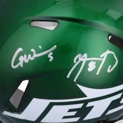 Autographed Items|Helmets^New York Jets Aaron Rodgers & Garrett Wilson Autographed 2024 Riddell Speed Authentic Helmet