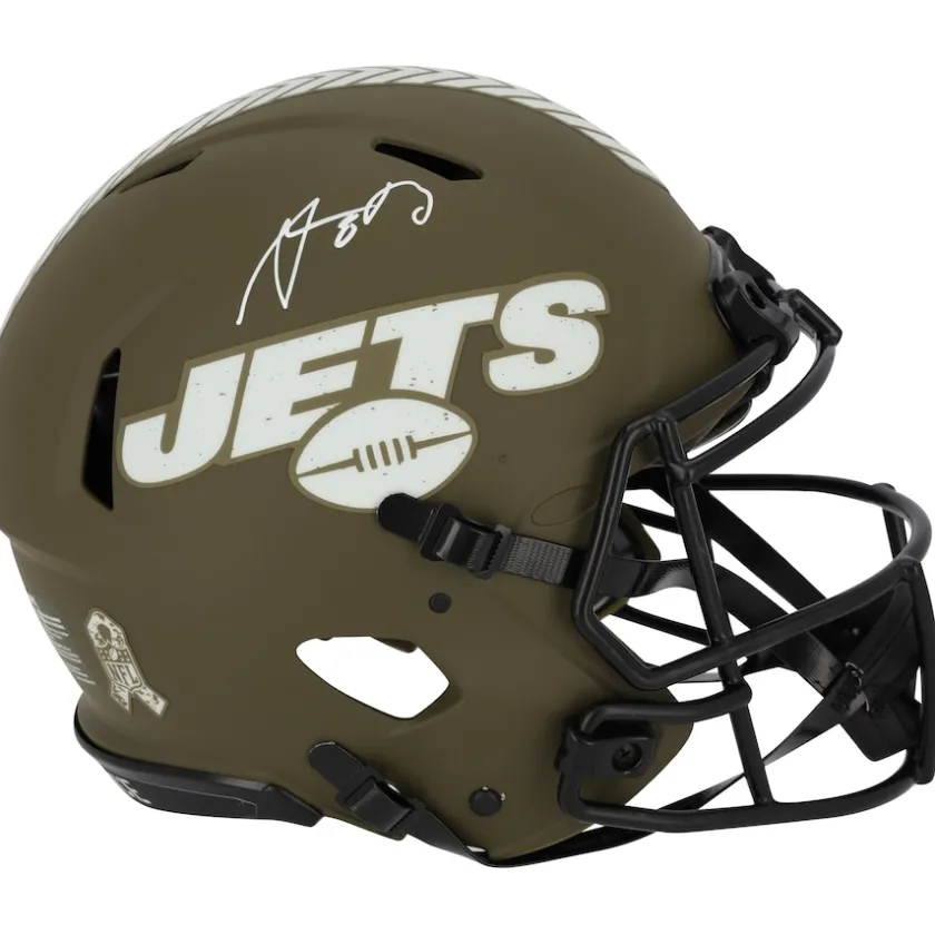 Autographed Items|Helmets^New York Jets Aaron Rodgers Autographed Riddell 2022 Salute To Service Speed Authentic Helmet