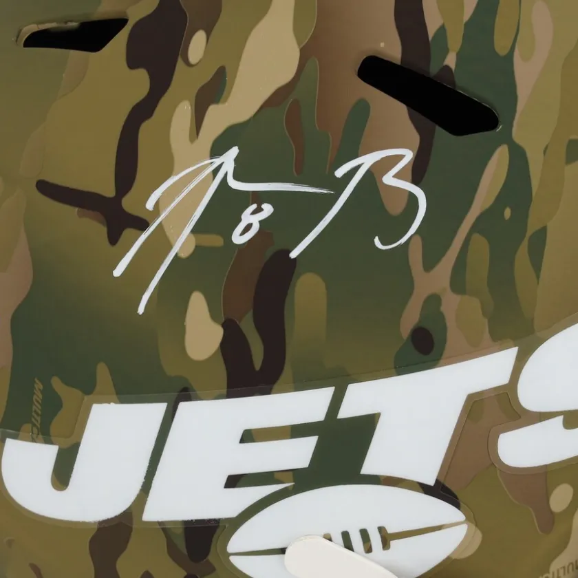 Autographed Items|Helmets^New York Jets Aaron Rodgers Autographed Riddell Camo Speed Replica Helmet