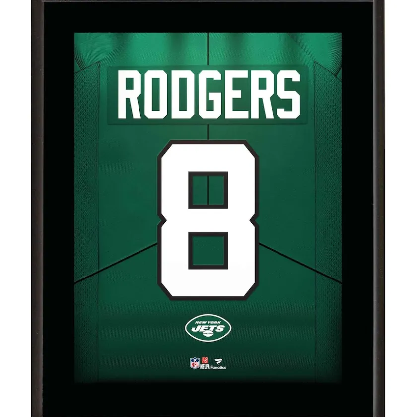 Wall Art|Plaques^New York Jets Aaron Rodgers 10.5" X 13" Jersey Number Sublimated Player Plaque