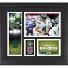 Wall Art|Photos^New York Jets Aaron Rodgers Framed 15" X 17" Player Collage With A Piece Of Game-Used Ball