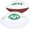 Autographed Items|Footballs^New York Jets Aaron Rodgers Autographed Franklin White Panel Football With "J-E-T-S" Inscription
