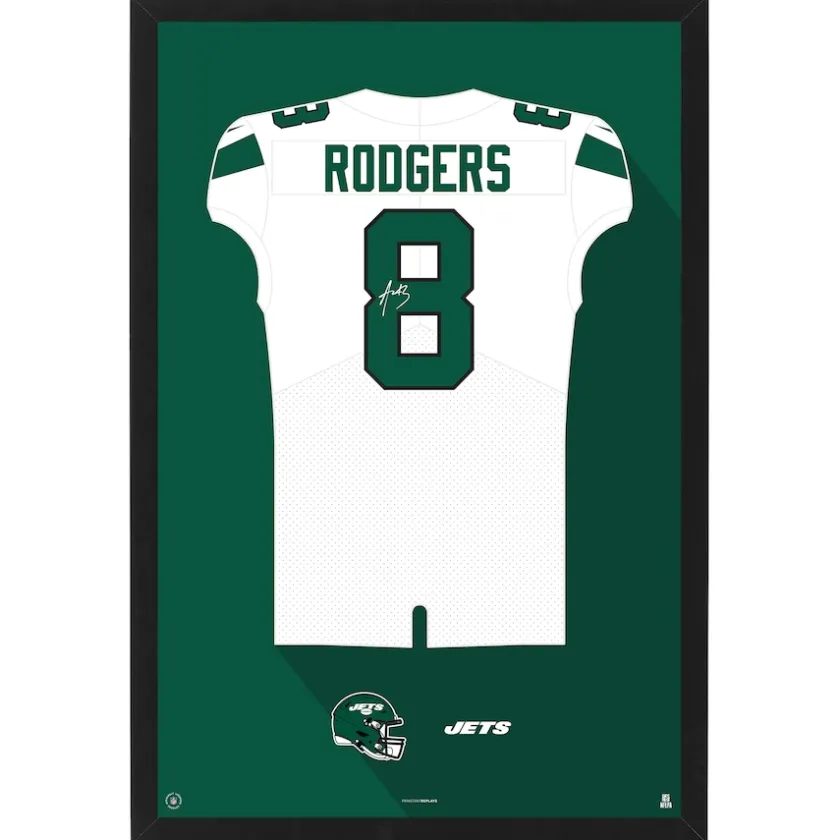Wall Art|Wall Art^New York Jets Aaron Rodgers Away Jersey Framed Art Print
