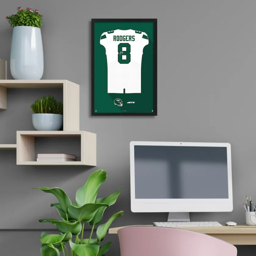 Wall Art|Wall Art^New York Jets Aaron Rodgers Away Jersey Framed Art Print