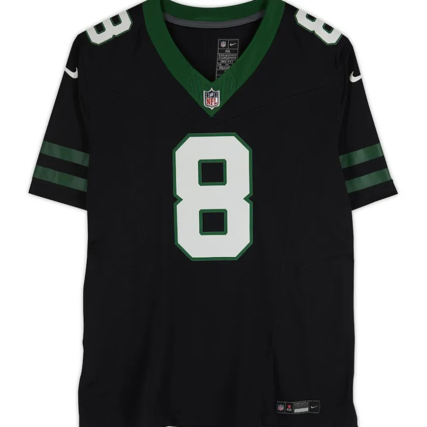 Autographed Items|Collectible Jerseys^New York Jets Aaron Rodgers Autographed Black F.U.S.E. Nike Limited Jersey