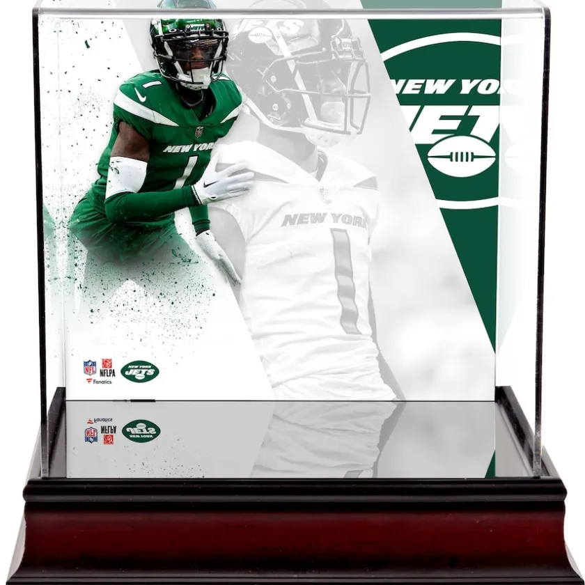 Display Cases^New York Jets Ahmad Sauce Gardner Deluxe Mini Helmet Case