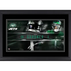 Wall Art|Photos^New York Jets Ahmad Sauce Gardner Facsimile Signature Framed 10" X 18" Player Nameplate Collage