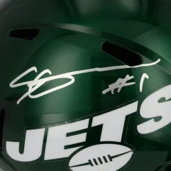 Autographed Items|Helmets^New York Jets Ahmad Sauce Gardner Autographed Riddell 2023 Alternate Speed Replica Helmet