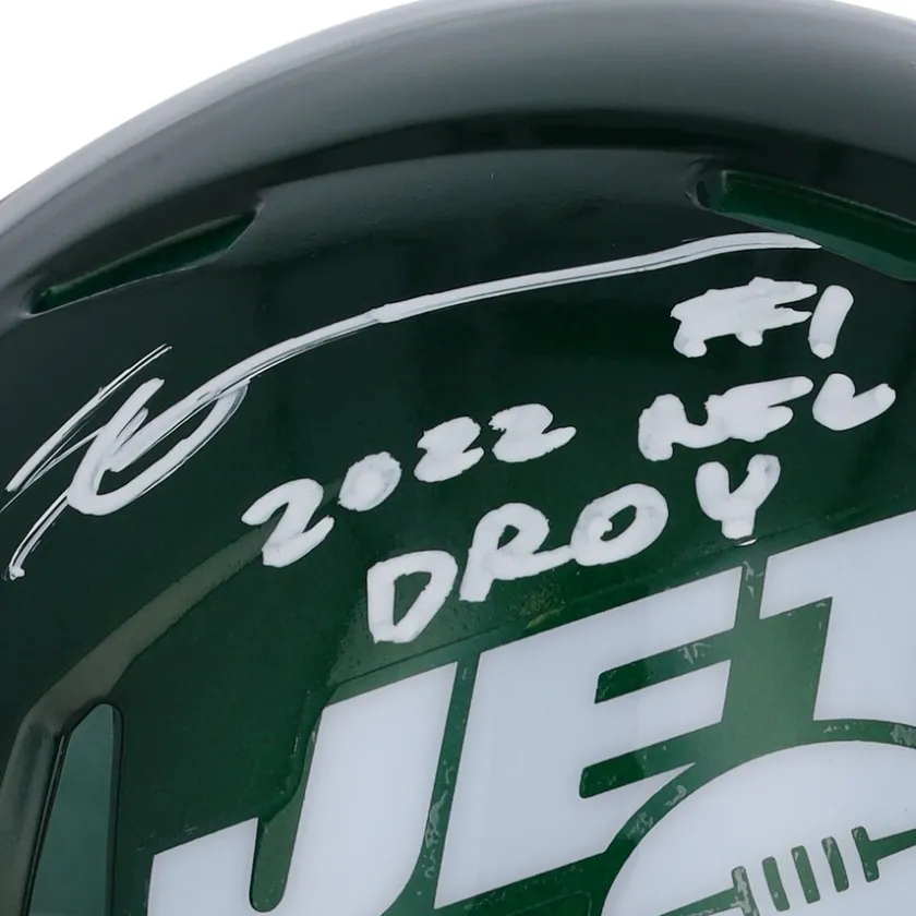 Autographed Items|Helmets^New York Jets Ahmad Sauce Gardner Autographed Speed Mini Helmet With "2022 NFL DROY" Inscription