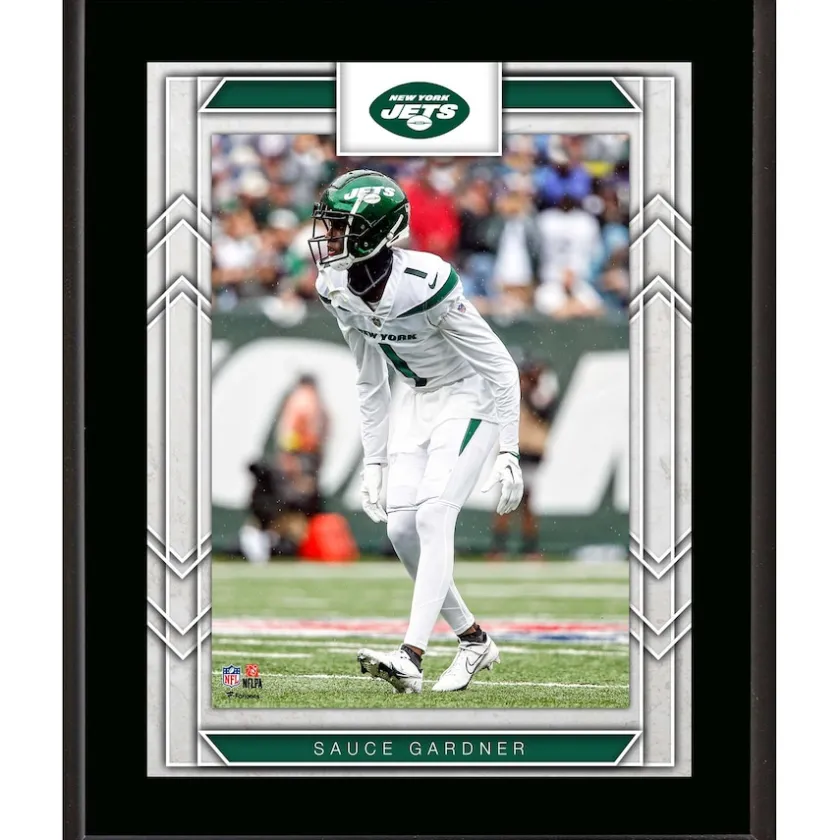 Wall Art|Photos^New York Jets Ahmad Sauce Gardner Framed 10.5" X 13" Sublimated Player Plaque