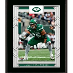 Photos|Plaques^New York Jets Alijah Vera-Tucker Framed 10.5" X 13" Sublimated Player Plaque