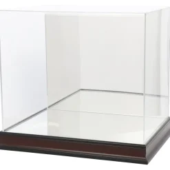 Display Cases^New York Jets Antique Mahogany Helmet Display Case With Mirror Back