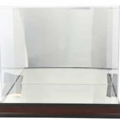 Display Cases^New York Jets Antique Mahogany Helmet Display Case With Mirror Back