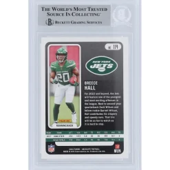 Trading Cards^New York Jets Breece Hall 2022 Panini Absolute #114 Beckett Fanatics Witnessed Authenticated Rookie Card