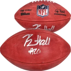 Footballs^New York Jets Breece Hall Autographed NFL Duke Full Color Football
