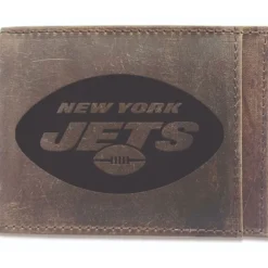 Checkbooks-Wallets^New York Jets Brown Bifold Leather Wallet