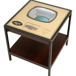 Furniture^New York Jets Brown 25-Layer StadiumView Lighted End Table