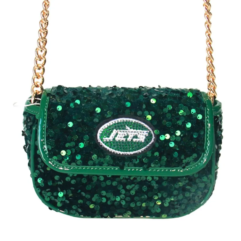 Accessories|Purses^New York Jets Cuce Green Sequin Crossbody Bag