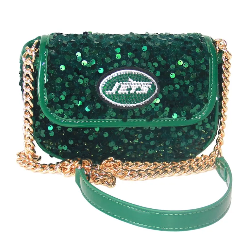 Accessories|Purses^New York Jets Cuce Green Sequin Crossbody Bag