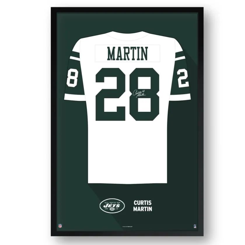 Wall Art|Wall Art^New York Jets Curtis Martin Framed 14" X 20" Retired Jersey Art Print