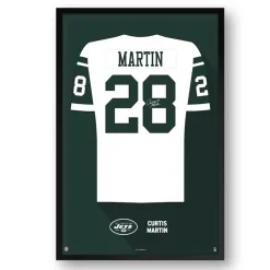Wall Art|Wall Art^New York Jets Curtis Martin Framed 14" X 20" Retired Jersey Art Print