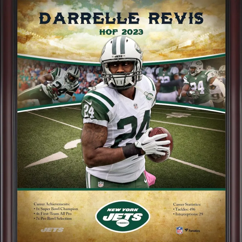 Wall Art|Photos^New York Jets Darrelle Revis Framed 15" X 17" Hall Of Fame Career Profile