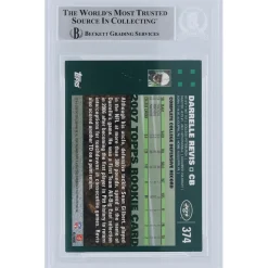 Trading Cards^New York Jets Darrelle Revis Autographed 2007 Topps #374 Beckett Fanatics Witnessed Authenticated Rookie Card