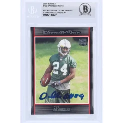 Trading Cards^New York Jets Darrelle Revis Autographed 2007 Bowman #199 Beckett Fanatics Witnessed Authenticated Rookie Card