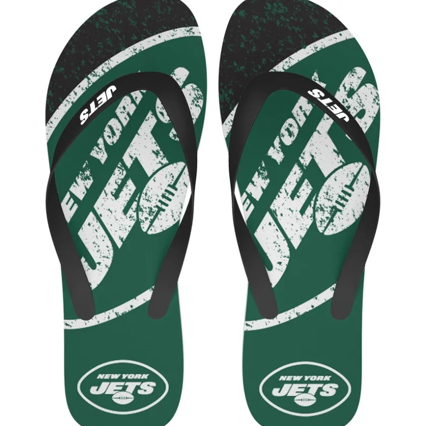 Shoes & Socks|Swimsuits^New York Jets FOCO Big Logo Flip-Flops