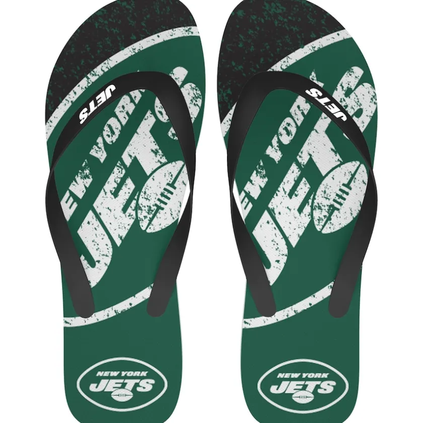 Shoes & Socks|Swimsuits^New York Jets FOCO Big Logo Flip-Flops