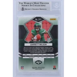 Trading Cards^New York Jets Garrett Wilson Autographed 2022 Panini Mosaic #311 Beckett Fanatics Witnessed Authenticated Rookie Card