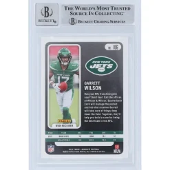 Trading Cards^New York Jets Garrett Wilson Autographed 2022 Panini Absolute #106 Beckett Fanatics Witnessed Authenticated 9/10 Rookie Card