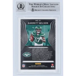 Trading Cards^New York Jets Garrett Wilson Autographed 2022 Panini Illusions #77 Beckett Fanatics Witnessed Authenticated 9/10 Rookie Card