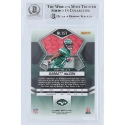 Trading Cards^New York Jets Garrett Wilson Autographed 2022 Panini Mosaic NFL Debut #276 Beckett Fanatics Witnessed Authenticated 9/10 Rookie Card