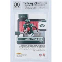 Trading Cards^New York Jets Garrett Wilson Autographed 2022 Panini Donruss Rated Rookie #306 Beckett Fanatics Witnessed Authenticated 9/10 Rookie Card