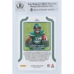 Trading Cards^New York Jets Garrett Wilson Autographed 2022 Panini Donruss Elite Series Rookies #ESR-6 Beckett Fanatics Witnessed Authenticated 9/10 Rookie Card