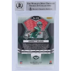 Trading Cards^New York Jets Garrett Wilson Autographed 2022 Panini Mosaic NFL Debut #276 Beckett Fanatics Witnessed Authenticated 10 Rookie Card