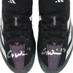 Cleats & Shoes|Autographed Items^New York Jets Garrett Wilson Autographed Game-Used Black/Gray Adidas Cleats From The 2023 NFL Season