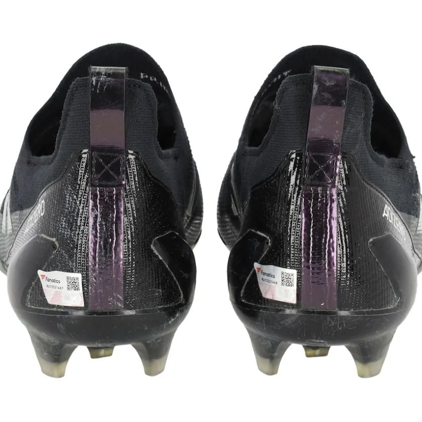 Cleats & Shoes|Autographed Items^New York Jets Garrett Wilson Autographed Game-Used Black/Gray Adidas Cleats From The 2023 NFL Season