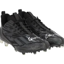 Autographed Items|Cleats & Shoes^New York Jets Garrett Wilson Autographed Game-Used Black Adidas Cleats From The 2023 NFL Season