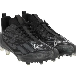 Autographed Items|Cleats & Shoes^New York Jets Garrett Wilson Autographed Game-Used Black Adidas Cleats From The 2023 NFL Season