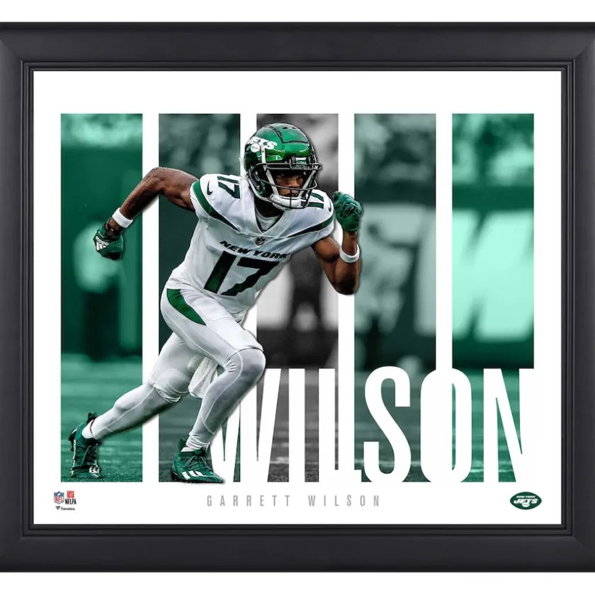 Photos|Prints & Artwork^New York Jets Garrett Wilson Framed 15" X 17" Player Panel Collage