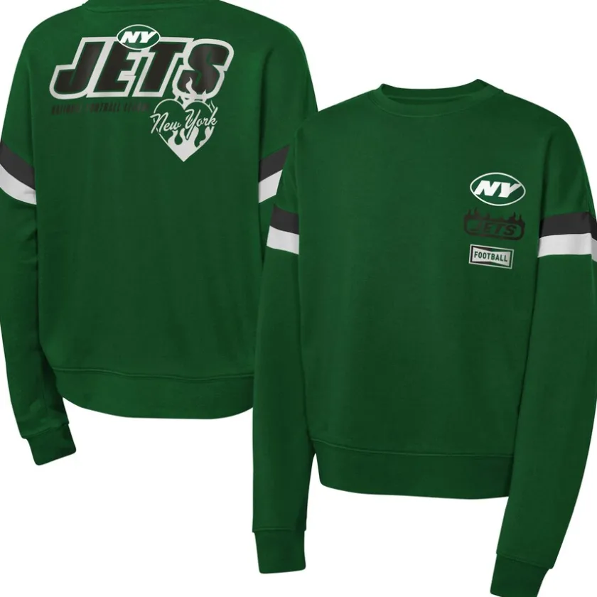Sweatshirts & Fleece|Kids^New York Jets Girl's Green Eternal Love Pullover Sweatshirt