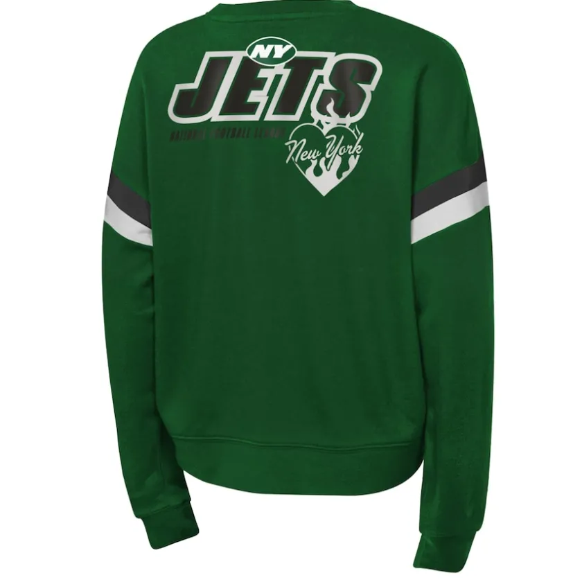 Sweatshirts & Fleece|Kids^New York Jets Girl's Green Eternal Love Pullover Sweatshirt