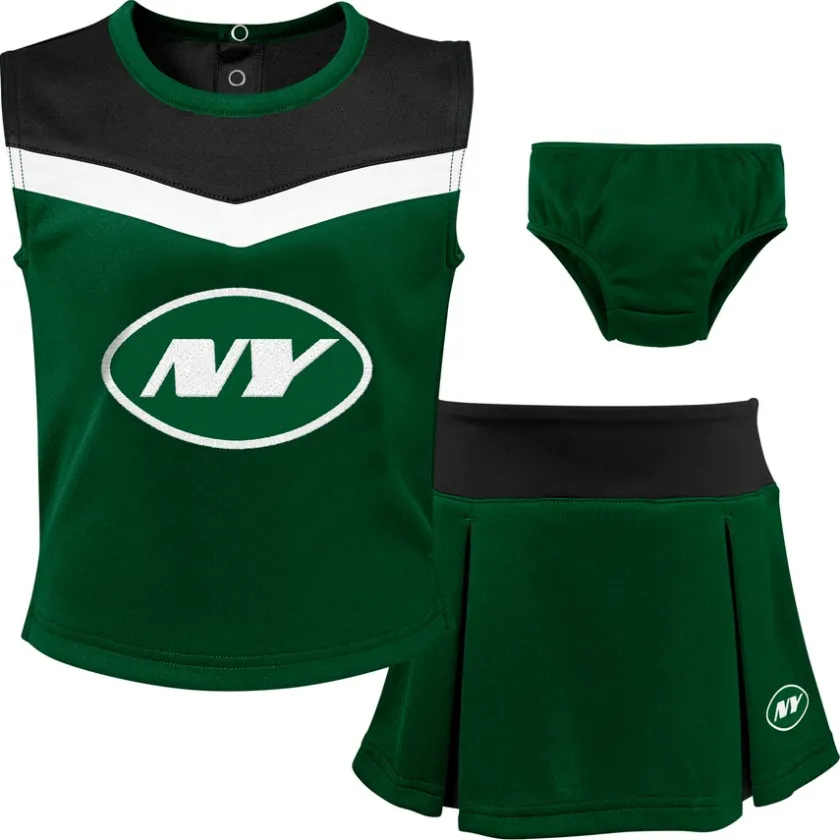Dresses & Skirts^New York Jets Girls Toddler Green Three-Piece Spirit Cheer Cheerleader Set
