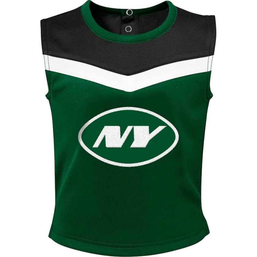 Dresses & Skirts^New York Jets Girls Toddler Green Three-Piece Spirit Cheer Cheerleader Set
