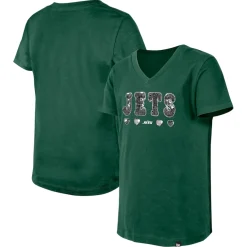 T-Shirts|Kids^New York Jets Girls Youth New Era Green Flip Sequin V-Neck T-Shirt
