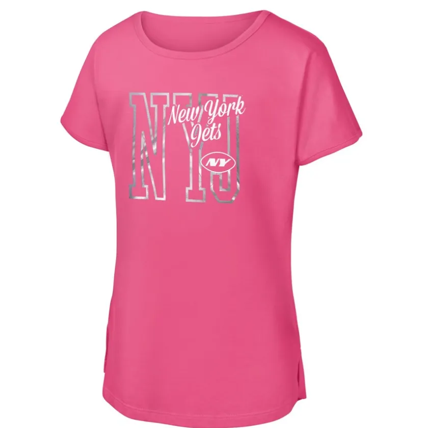 T-Shirts|Kids^New York Jets Girls Youth Pink Signal Caller Dolman T-Shirt